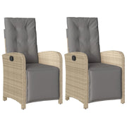 Sedie da Giardino Reclinabili 2 pz | Sedie da Esterno con Poggiapiedi Polyrattan