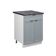 Mobiletto base per cucina Fame-Line Blu-grigio chiaro/Bianco 60 cm con cassetto, PL Antracite Vicco
