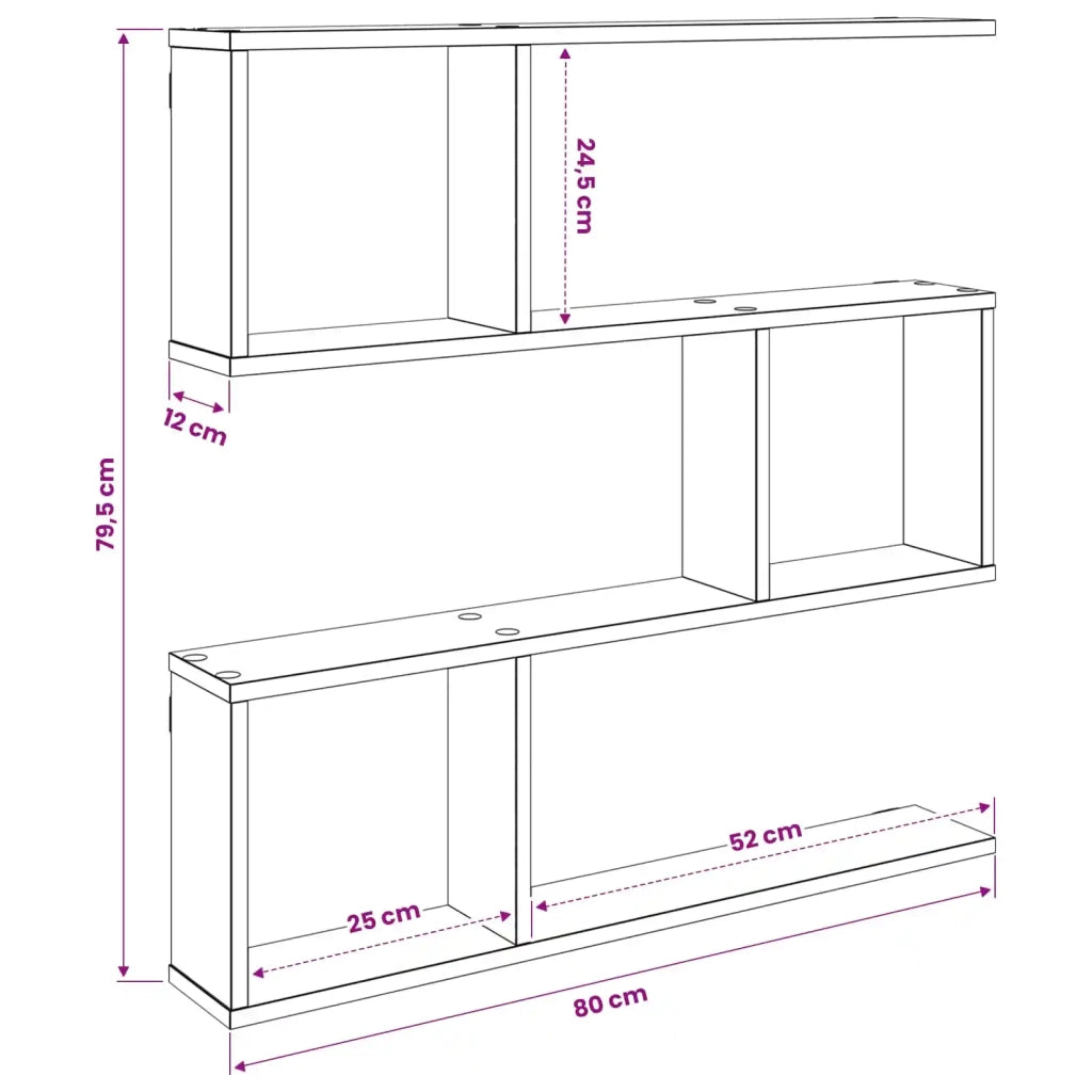 Scaffale da parete Grigio Cemento 80 x 12 x 79,5 cm 8012279