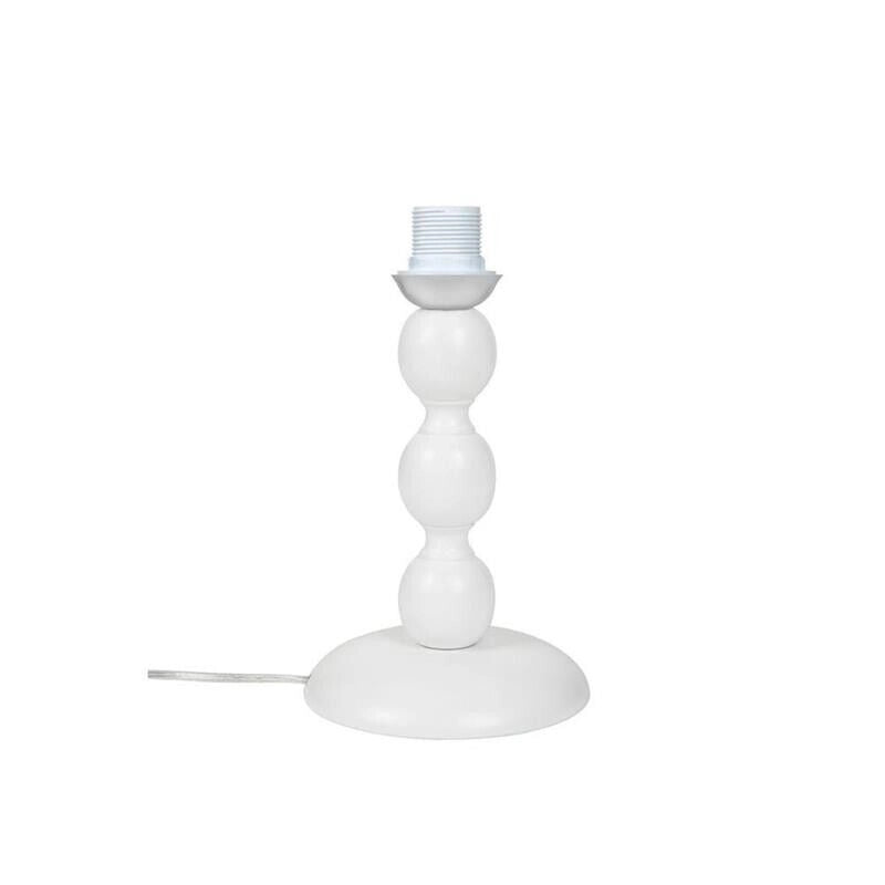 LAMPADA DA TAVOLO LAGUNAH BASE IN LEGNO BIANCO E PARALUME IN TESSUTO BEIGE 48H CM