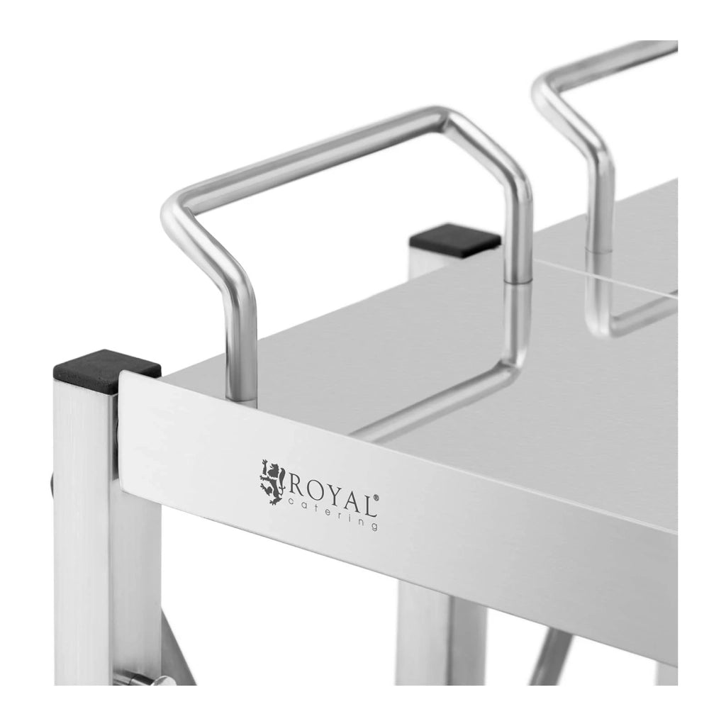 Carrello di servizio a 3 ripiani (2x) 50 x 83 / 40 x 58 cm 90 kg pieghevole in acciaio inox 14_0005038