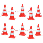 Set Segnaletica Coni Stradali e Catena da 10 m Rosso Bianco cod mxl 62796