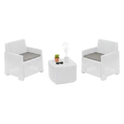 Salottino Outdoor Ari, set Salotto da Esterno 2 Posti Made in Italy, Bianco