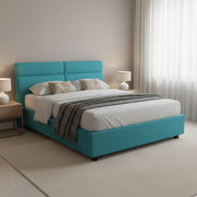 Briosco, Letto Piazza e Mezza Materasso Incluso Made in Italy, Azzurro