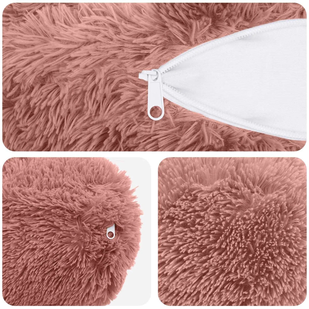 Federa 6 pcs HEERLEN Rosa Ø 15 x 40 cm Fleece PV 923390
