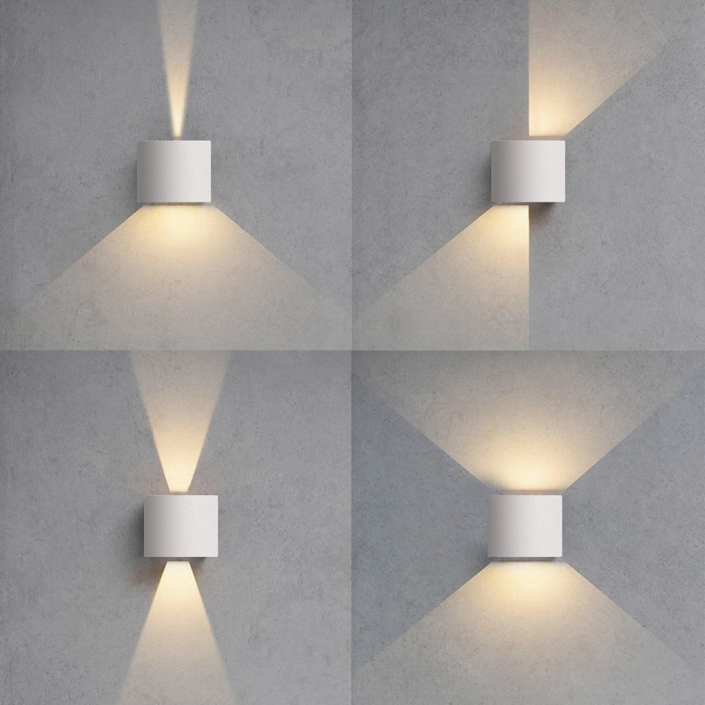 Applique led da parete a doppio fascio colore antracite mod. Marbella round