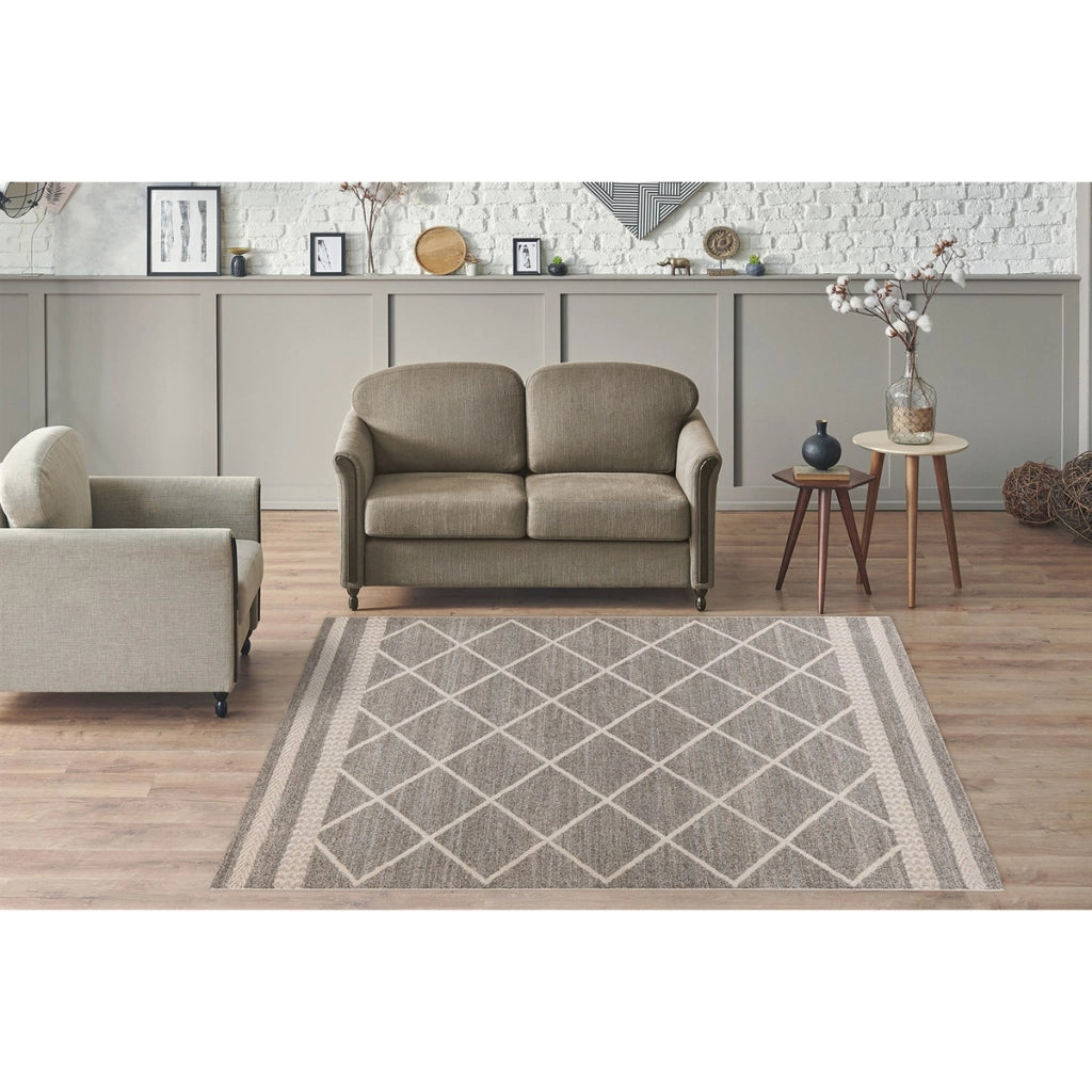 Tappeto moderno Rhombus 200 marrone e beige