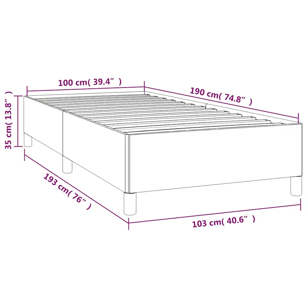 Struttura letto senza Materasso Grigio Chiaro 100x190 cm singolo Velluto 347348