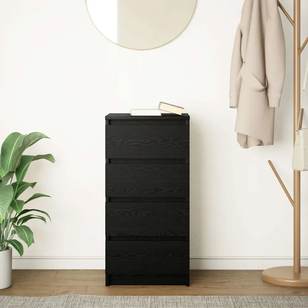 Credenza-Buffet-Armadio da cucina Rovere Nero 37,5x35x76 cm in Legno Multistrato 618525
