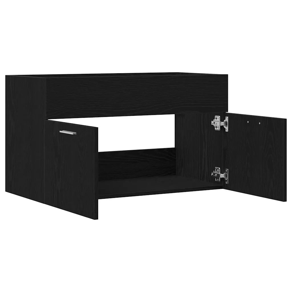 Armadio sottolavello con porta Rovere Nero Legno multistrato 862530