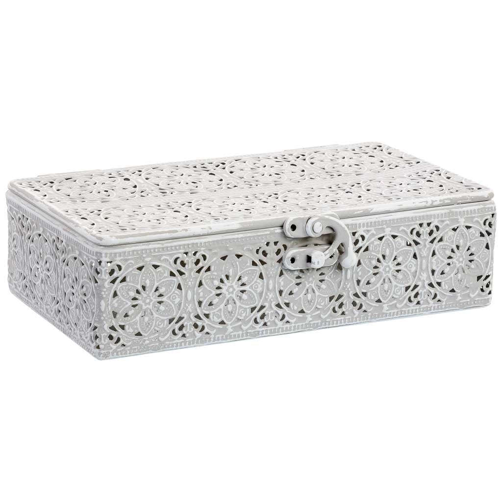 Scatola in metallo bianco 20.5x12.5x6h cmh cm