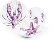 Tavola di presentazione Flore e Fauna, ceramica, viola