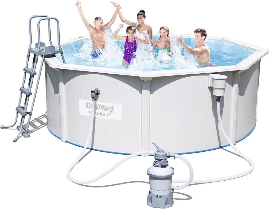 Bestway Hydrium 56574 piscina fuori terra Piscina con bordi Piscina rotonda 10990 L Blu, Grigio