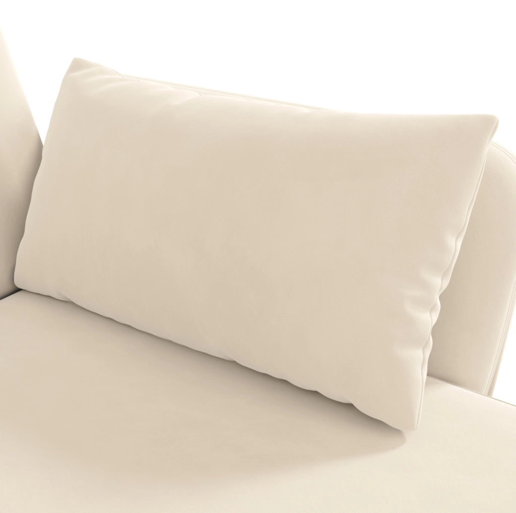 Divano angolare multifunzione con schienale reclinabile in velluto beige