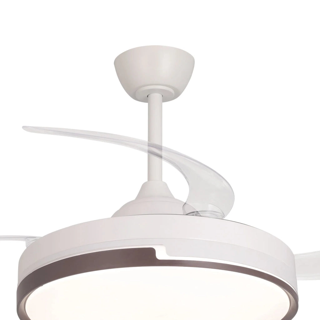 LÚZETE - VENTILATORE DA SOFFITTO LED 48W REGOLABILE CON 4 PALE PIEGHEVOLI SKYLER