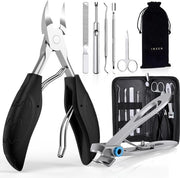 Kit Manicure e Pedicure Professionale - Nagelknippers in Acciaio Inossidabile - Per Unghie Dure e Incurvate - Set di Manicure - Strumento per Tagliare le Unghie - Nagelknipper con Lame Schiarate
