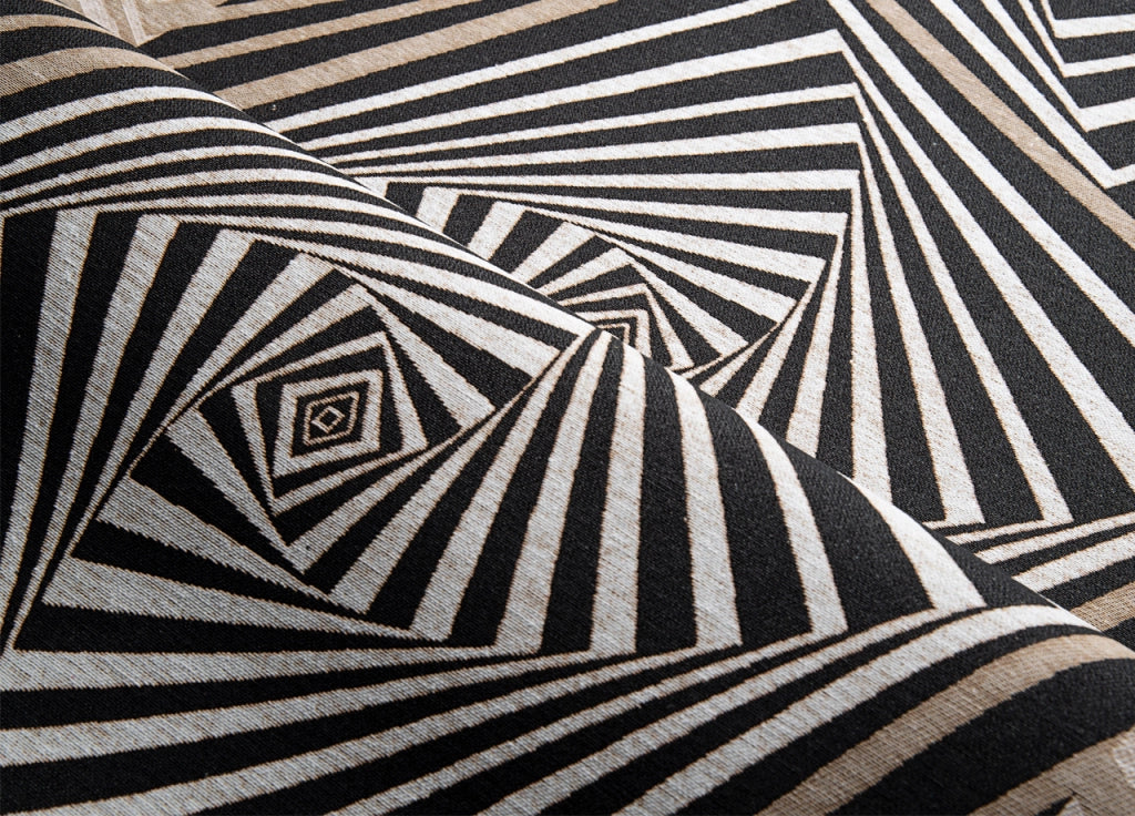 Tappeto Passatoia In Tessuto Jacquard Linea Emozioni Disegno Optical Nero - 57x280 - Nero