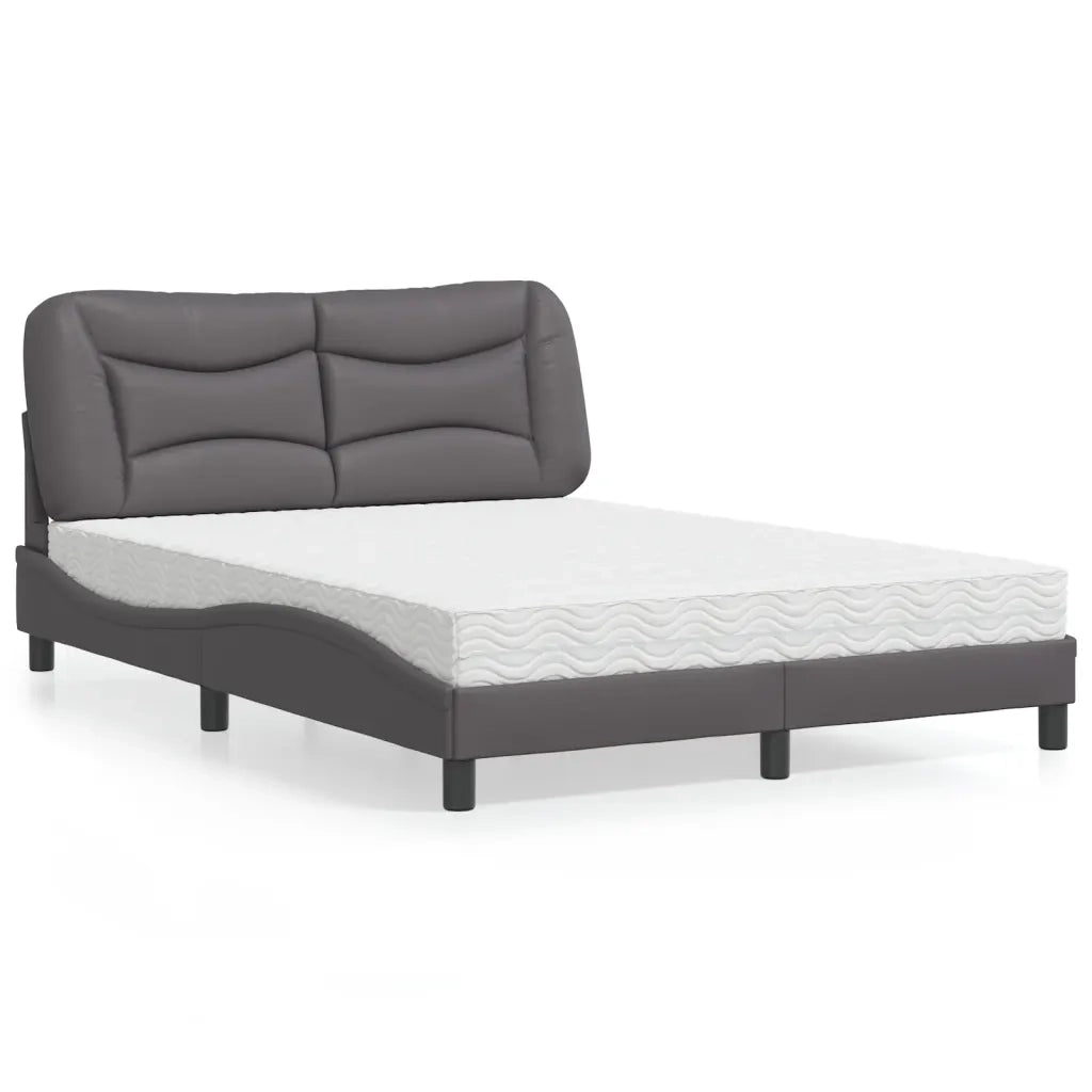 Letto con Materasso Hvar Grigio 120x200 cm in Similpelle 3208713