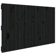 Testiera | Testata da Parete Nera 108x3x60 cm in Legno Massello di Pino