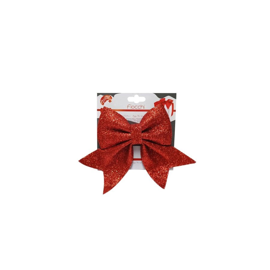 FIOCCO GLITTERATO SPUGNA CM 18X24 ROSSO