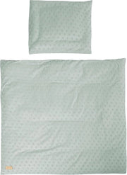 Set di cuscini per lettino da bambino 80 x 80 cm - 2 pezzi di cotone biologico GOTS e Oeko-Tex 100 certificati - Verde gelido