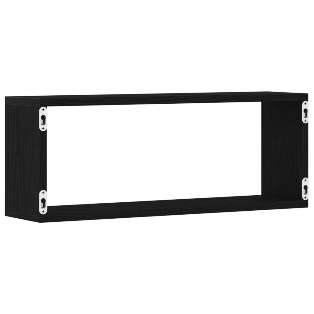 Mensole a muro 6 pezzi Nero Rovere 60x15x23 cm Legno ingegnerizzato