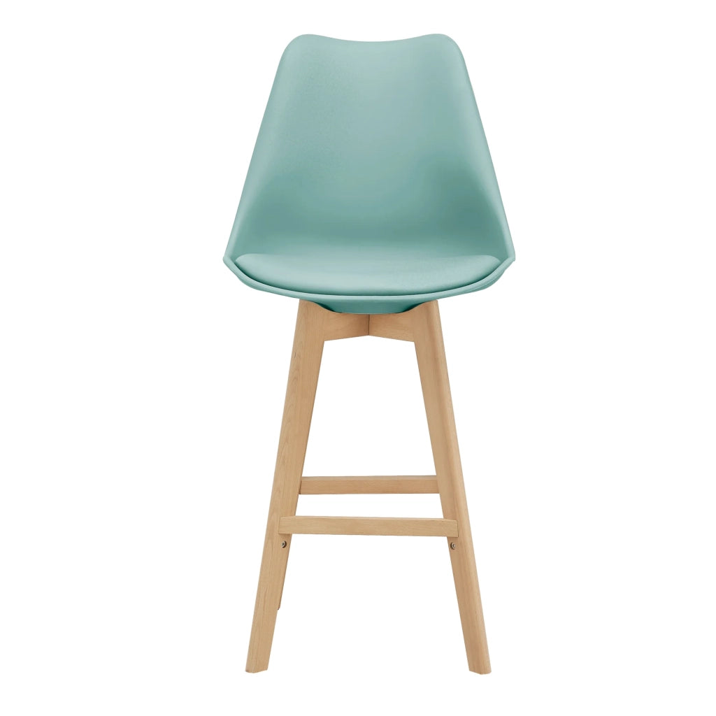 Set di 6 sgabelli da bar in plastica sintetica finitura faggio 105x48x58 cm colore menta 03_0008727