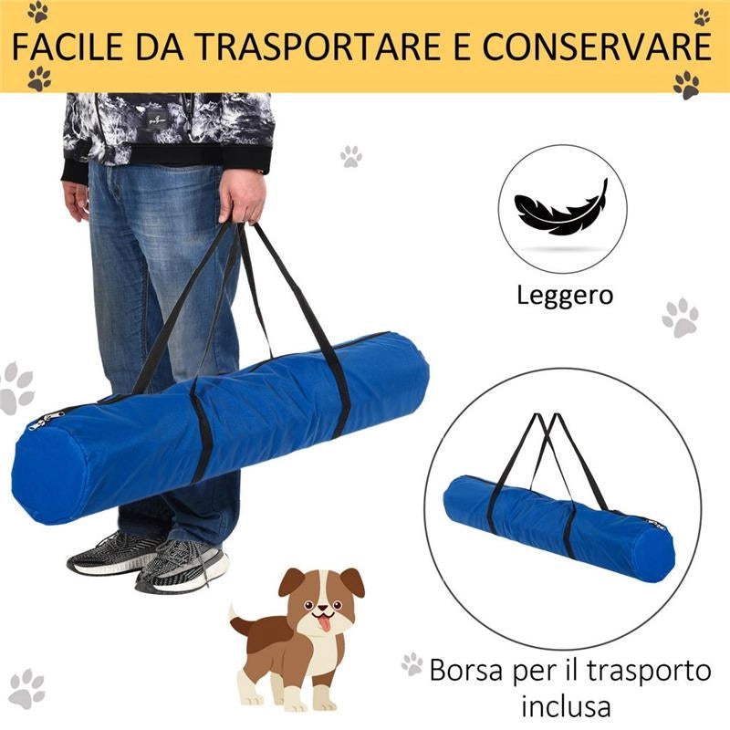 SET DI 4 OSTACOLI PER ADDESTRAMENTO CANI ALTEZZA REGOLABILE 99X65X94CM