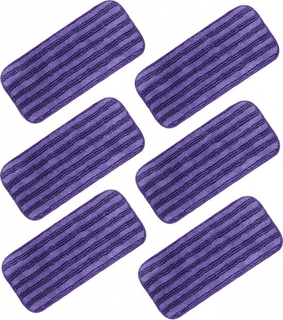 Copertura per asciugamano - Copertura per microfibra - Per Swiffer Wetjet - 6 pezzi - Riciclabile - Ricambio - Conforme a Swiffer Wetjet - Copertura per asciugamano - Panno di pulizia - Riscaldabile - Riciclabile - per legno, laminato, piastrelle