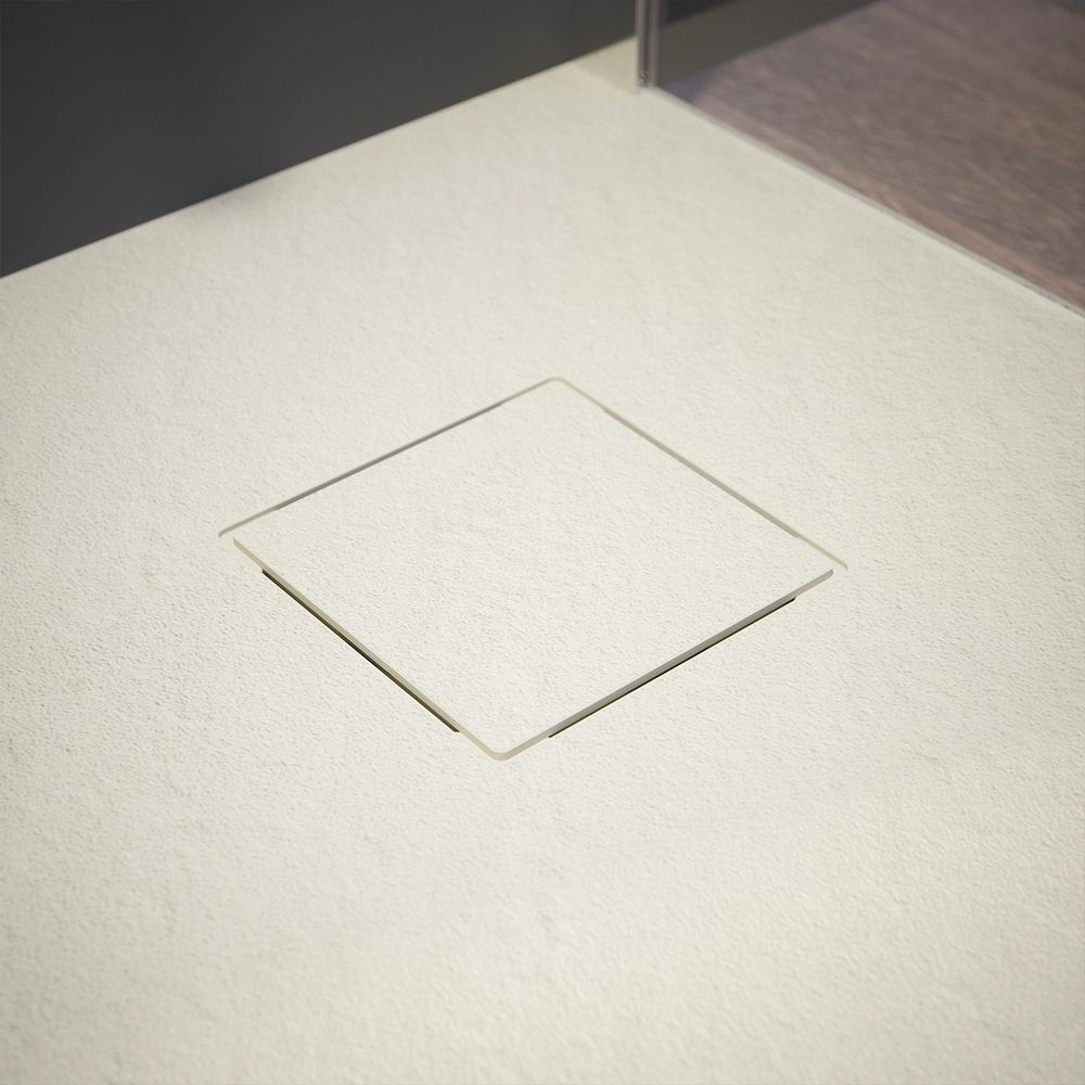 Piatto doccia 80x80 cm semicircolare colore avorio effetto pietra | Samos