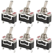 Scattoni di commutazione 15 A per imbarcazione mini 3 poli 12 V nero - 6 pezzi