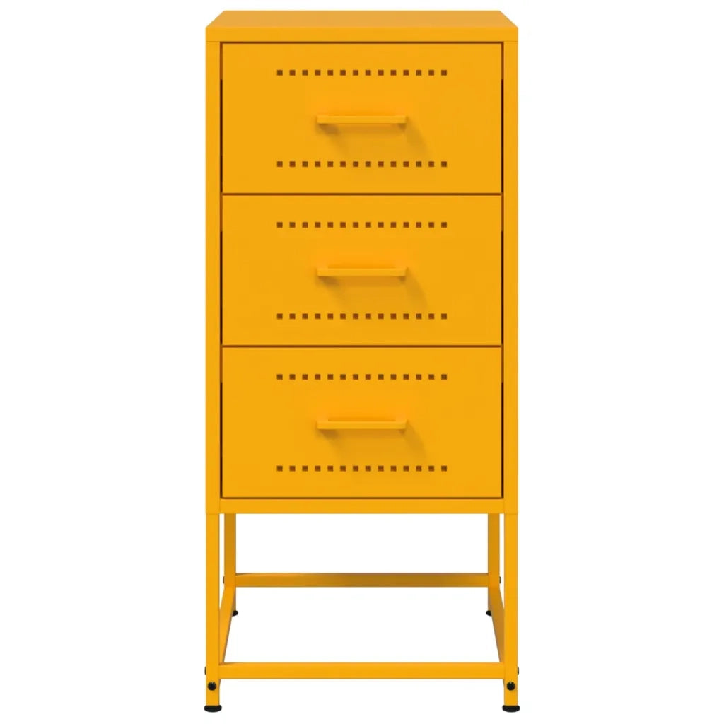 Comodini 2 pz Giallo Senape 36x39x78 cm in Acciaio 846585