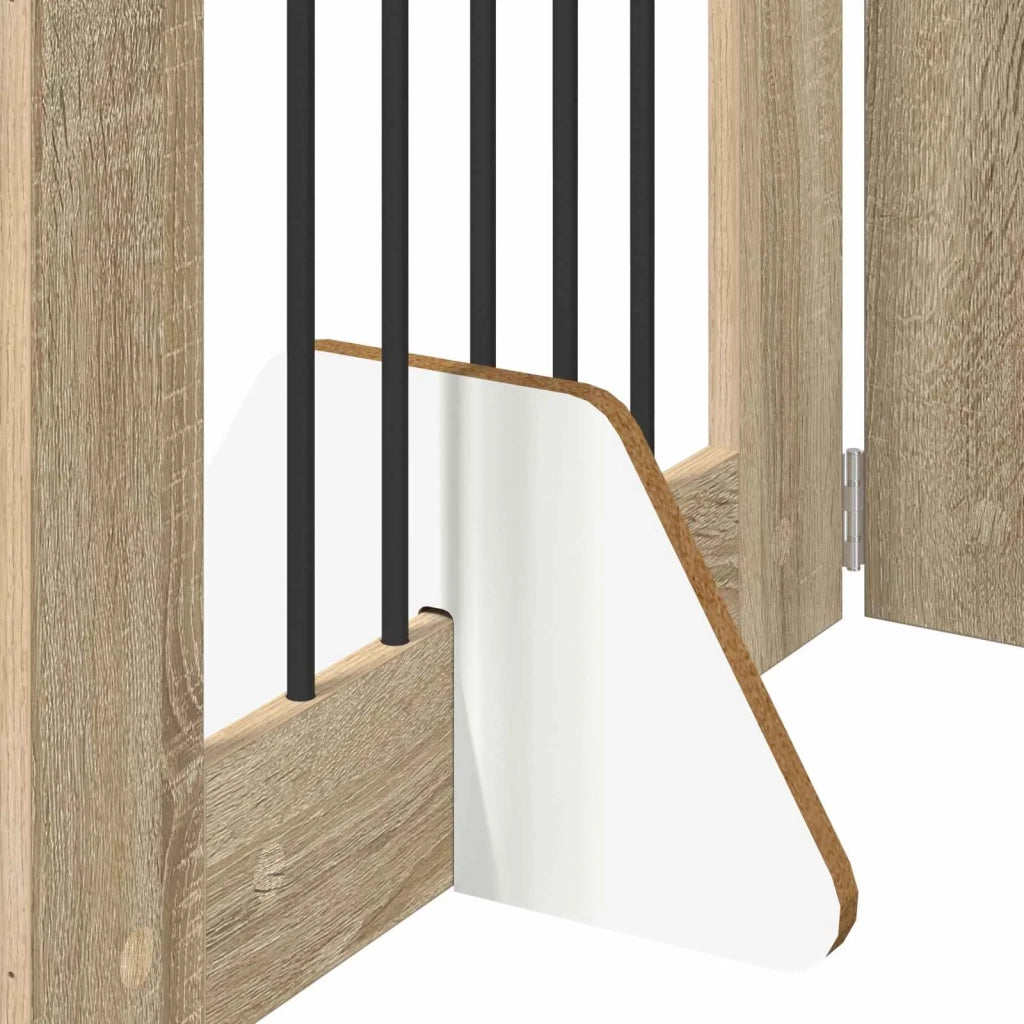 Cancello per cani pieghevole con supporti 8 pz Rovere Sonoma 892164