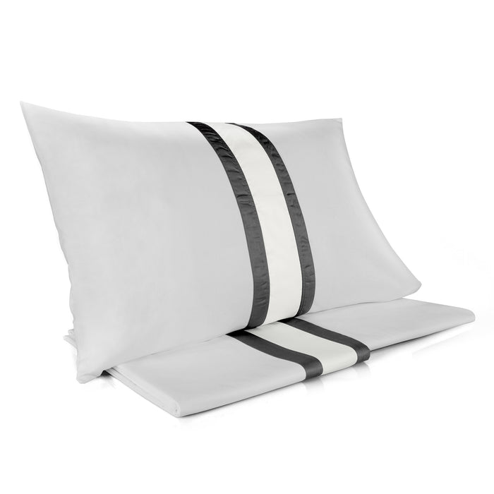 Copripiumino Matrimoniale con Lenzuola e Federe Mitera Polinesia Ostrica e Grisaglia