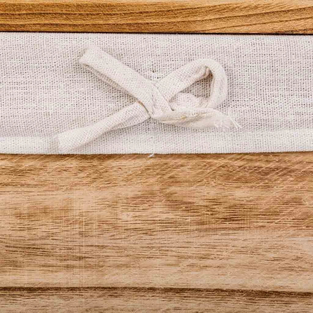 Set di 2 cesti per la biancheria in legno 40x30x54-34x26x47