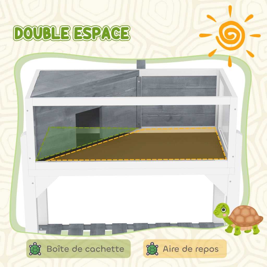 Terrario per Tartarughe ¨C zephmum ¨C Grigio 84.5x47.5x90 cm