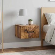 Mobiletto da notte a muro 2 pcs Legno antico 34,5 x 33 x 20 cm 898612