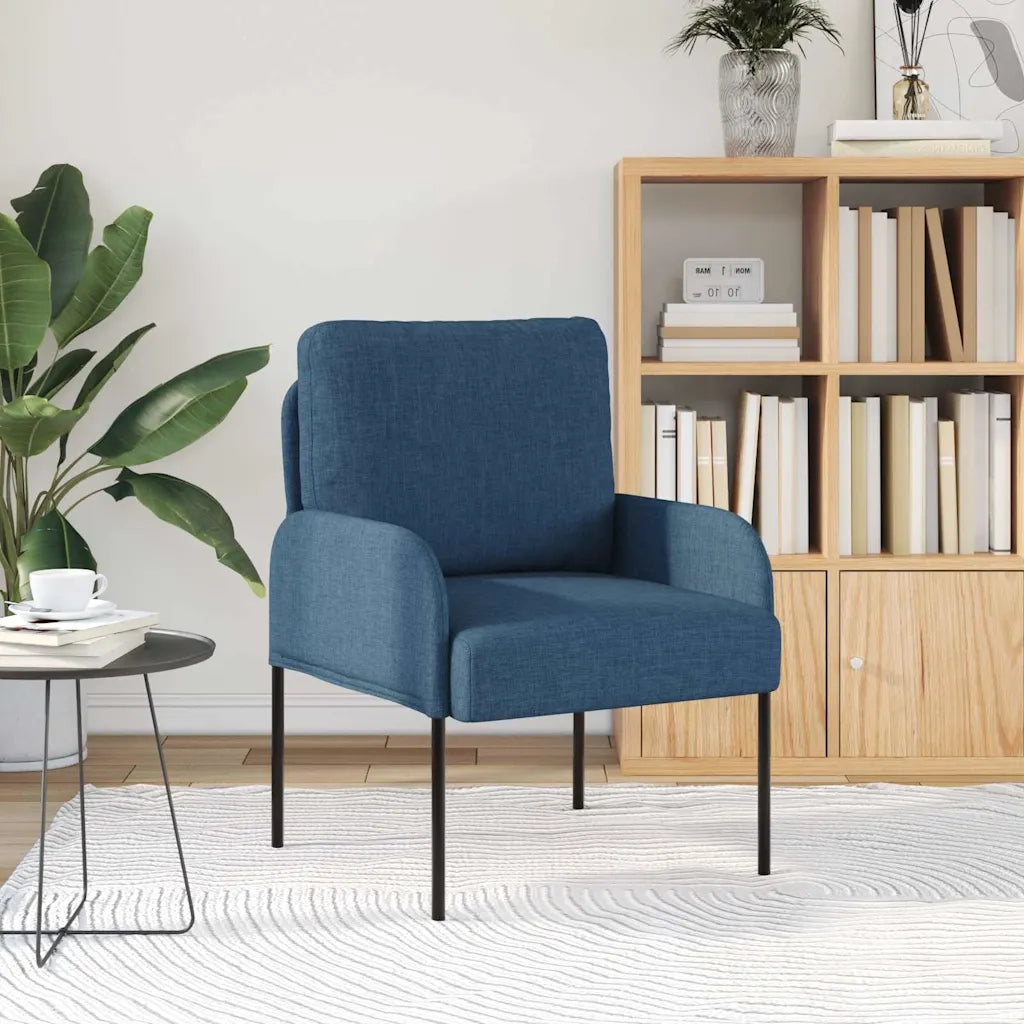 Divano | Divano da soggiorno | Sofa con cuscino 55cm Blu Legno compensato