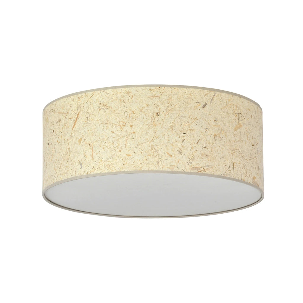 Plafoniera Minimal 3 Luci Drago In Acciaio Bianco E Beige Effetto Sughero