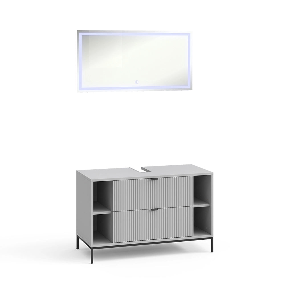 Vicco Set di mobili da bagno Grigio 2 parti