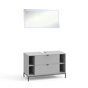 Vicco Set di mobili da bagno Grigio 2 parti