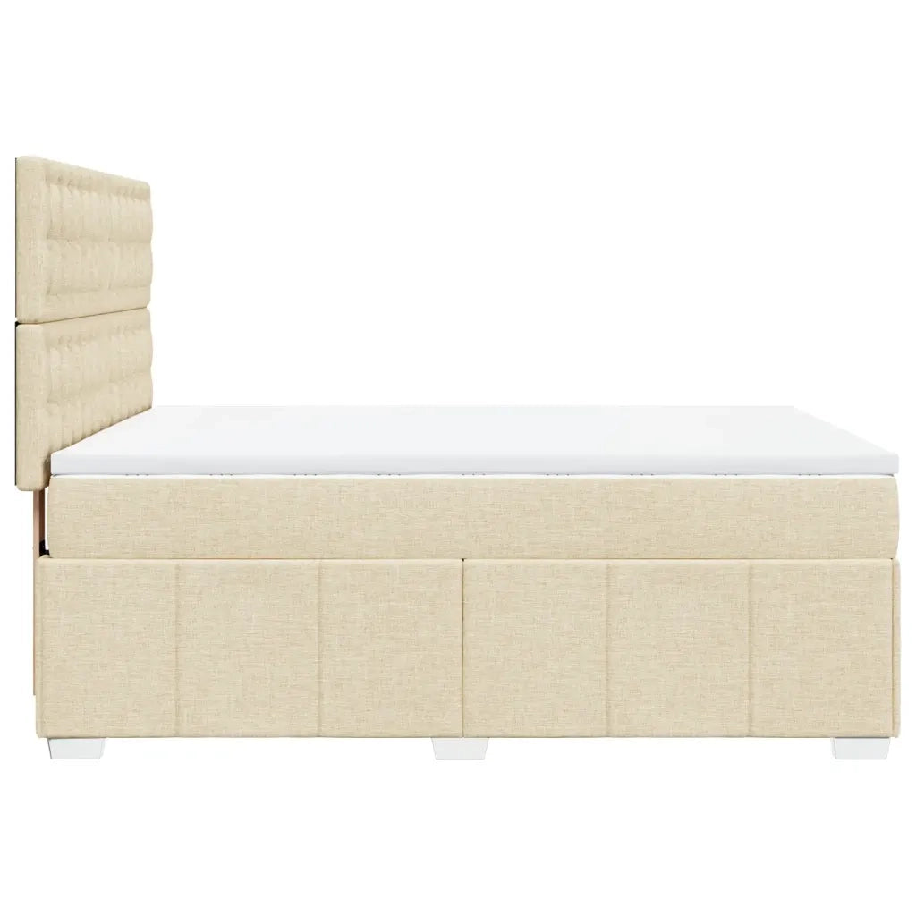 Giroletto a Molle con Materasso Crema 160x200 cm in Tessuto 3294038