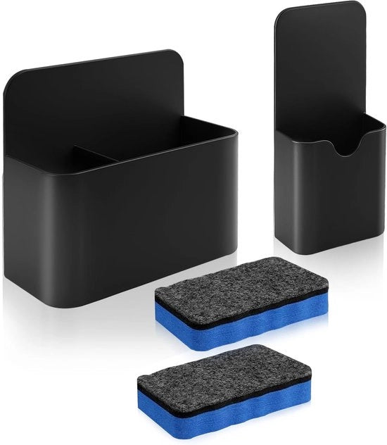 2 pezzi di raccoglitori magnetici per whiteboard, raccoglitore per whiteboard, raccoglitore magnetico a cassetti, raccoglitore magnetico (nero)