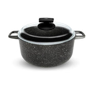 Casseruola con Coperchio in Vetro Antiaderente 2 Manici Ø24 cm Olympia Hard Cook