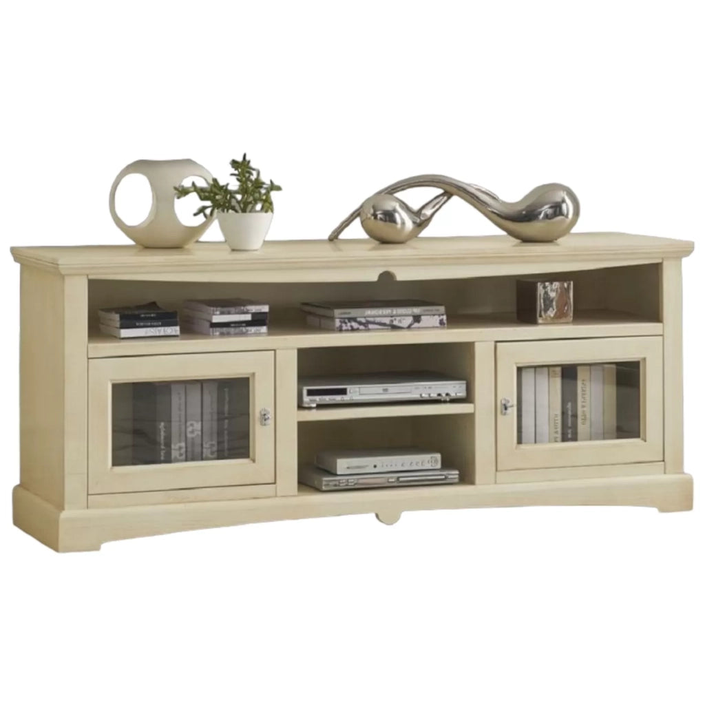 Mobile porta tv goccia 170*46*69h, legno, colore avorio - Mobili 2G