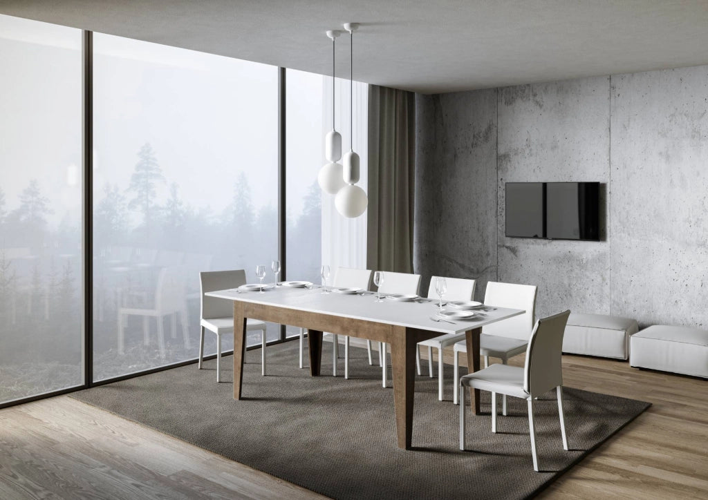 Tavolo Allungabile 160-220x90x77 cm Cico Mix Bianco Frassino