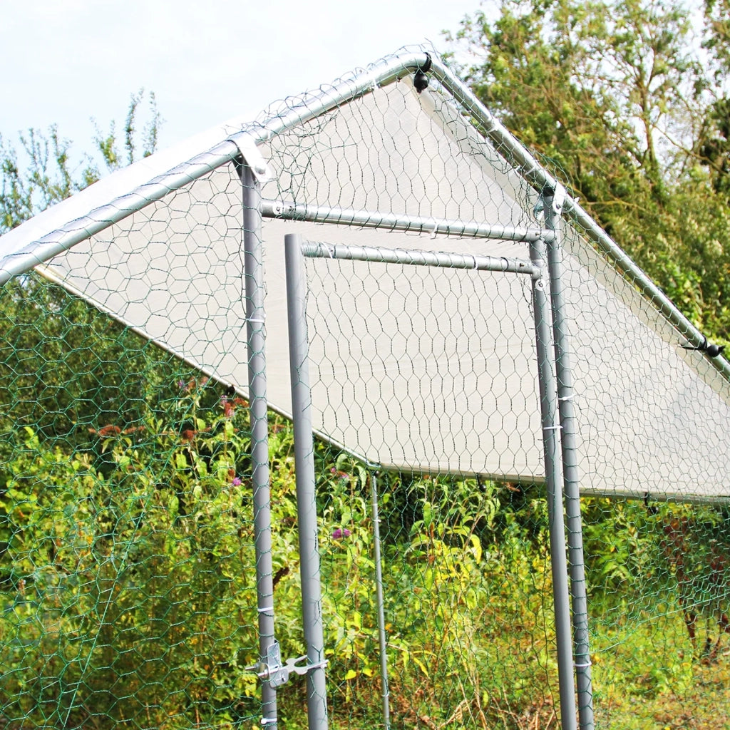 Gabbia Pollaio Recinto Recinzione Box Inox da Galline Pollame Polli 3m x 2m x 2m