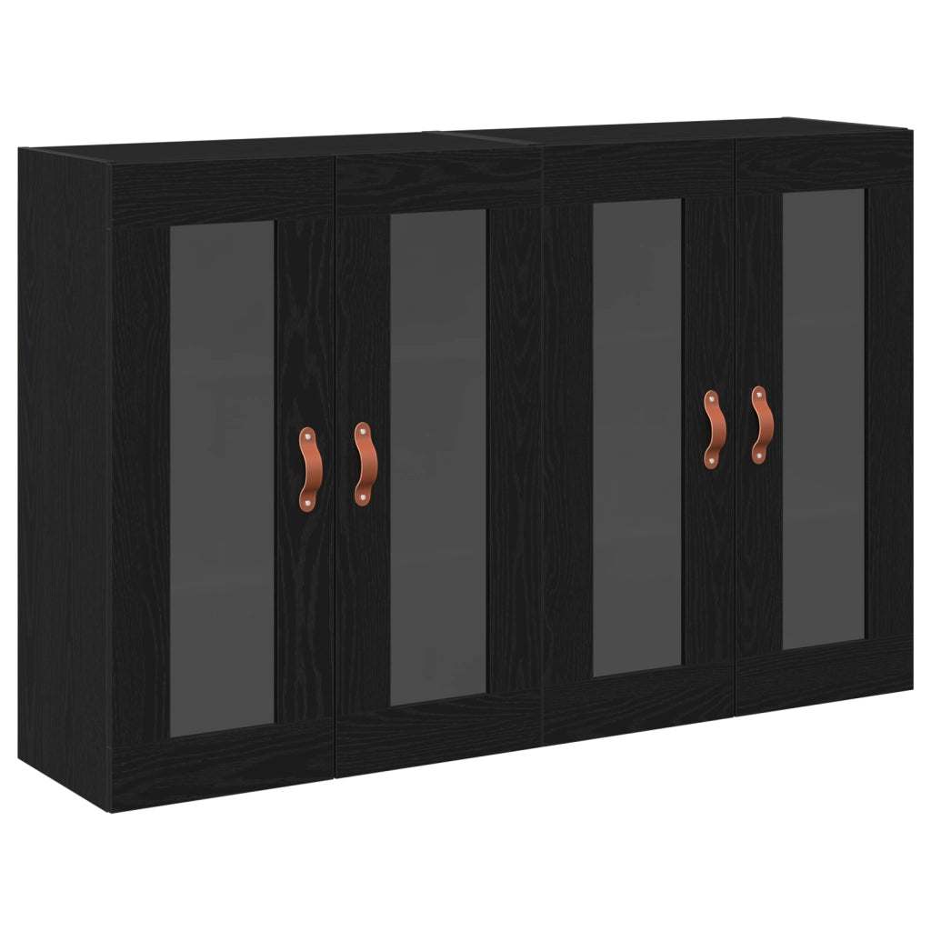 Armadi a muro 2 pezzi Rovere nero 69,5x34x90 cm Legno ingegnerizzato