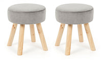 Set 2 Sgabelli  34x34x38 cm in Velluto Adeline Grigio