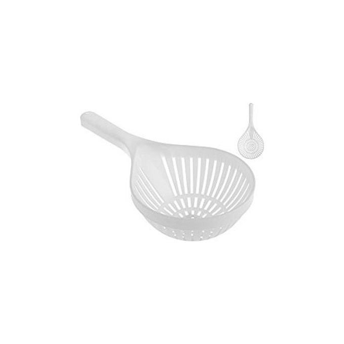 Scolapasta con un manico in plastica Bianco Diametro Cm 18